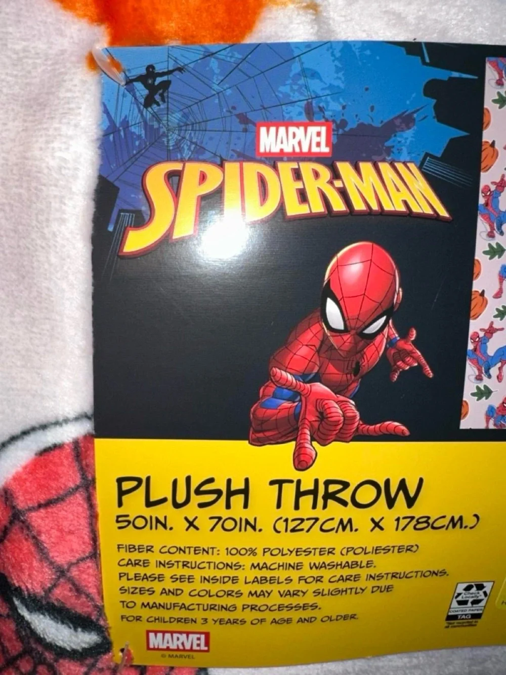 Marvel Spider-Man Fall Pumpkins Plush Throw Blanket